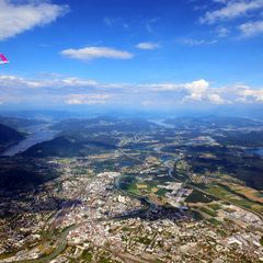 Flugwegposition um 14:18:32: Aufgenommen in der Nähe von Villach, Österreich in 1629 Meter